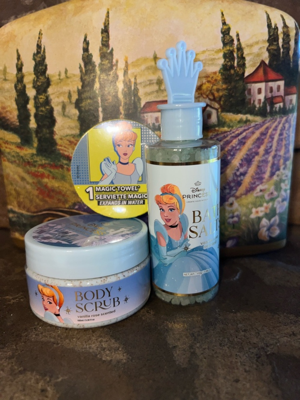 3 pc set Cinderella Blue Bath Salt & Body Scrub